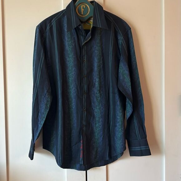 Robert Graham Long Sleeve Embroidered Button Down - M - Picture 1 of 7